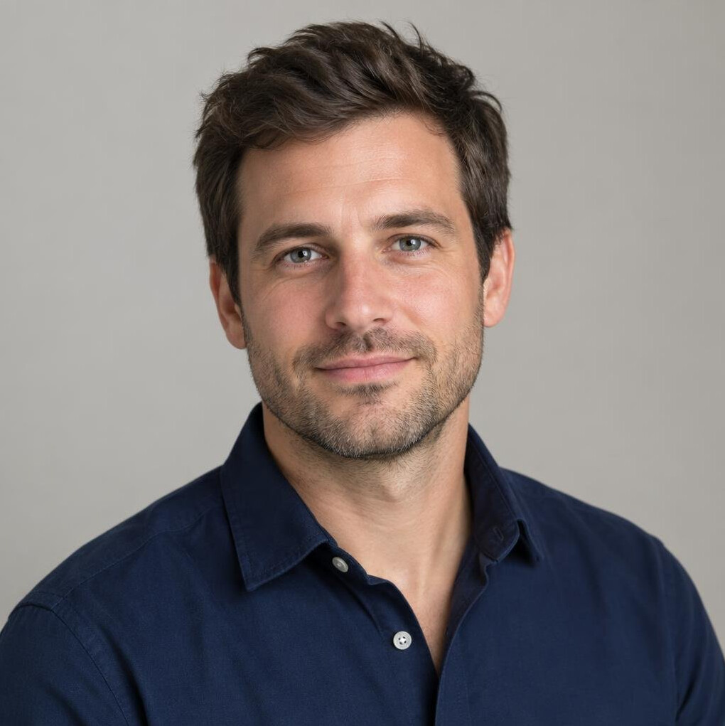 Portrait of a man in a collared shirt