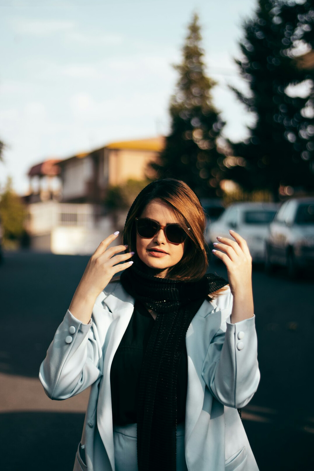 Portrait of a smiling businesswoman in a blazer